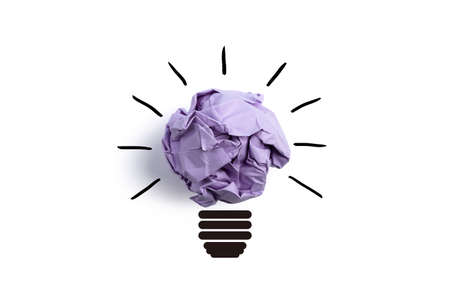 Creative idea and innovation concept with paper ball.の写真素材