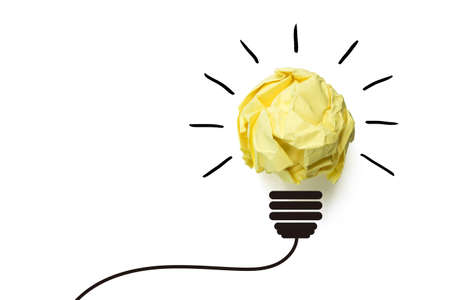 Creative idea and innovation concept with paper ball.の写真素材