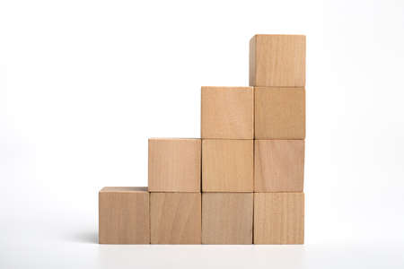 Growth blocks steps isolated on white background.の写真素材
