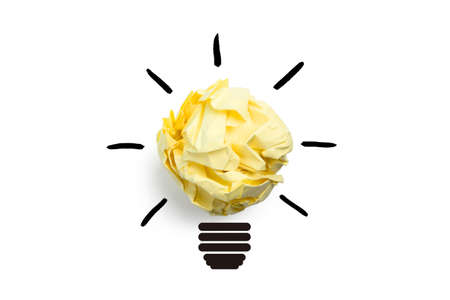 Creative idea and innovation concept with paper ball.の写真素材