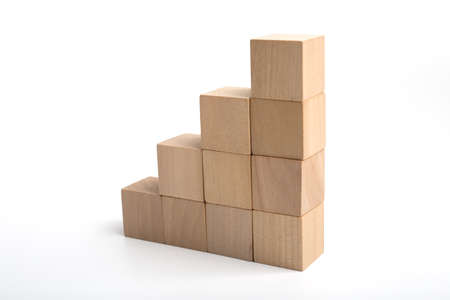 Growth blocks steps isolated on white background.の写真素材