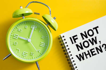 If Not Now When concept with clock aside.の写真素材