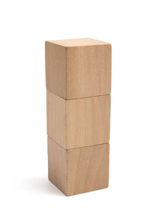 Wood blocks isolated on the white bakcground.の写真素材