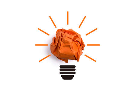 Creative idea and innovation concept with paper ball.の写真素材