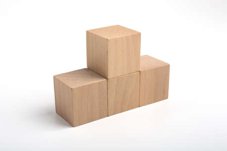 Wood blocks isolated on the white bakcground.の写真素材