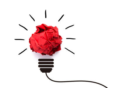 Creative idea and innovation concept with paper ball.