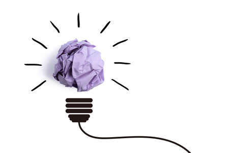 Creative idea and innovation concept with paper ball.の写真素材