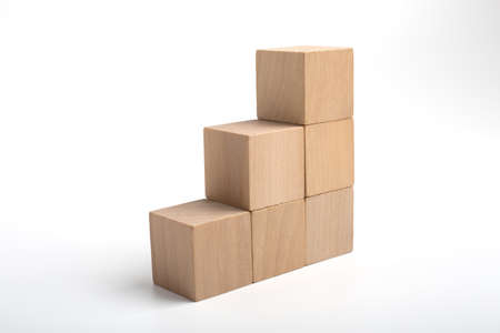 Growth blocks steps isolated on white background.の写真素材