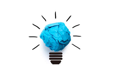 Creative idea and innovation concept with paper ball.の写真素材