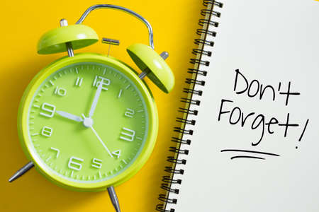 Don't Forget notice reminder words graphic concept.の写真素材