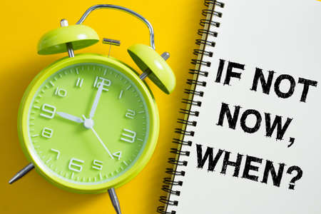 If Not Now When concept with clock aside.の写真素材