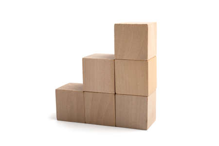 Growth blocks steps isolated on white background.の写真素材