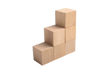 Growth blocks steps isolated on white background.の写真素材