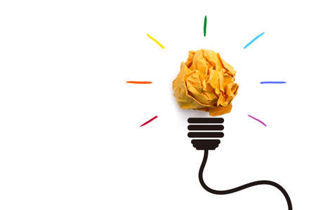 Creative idea and innovation concept with paper ball.の写真素材