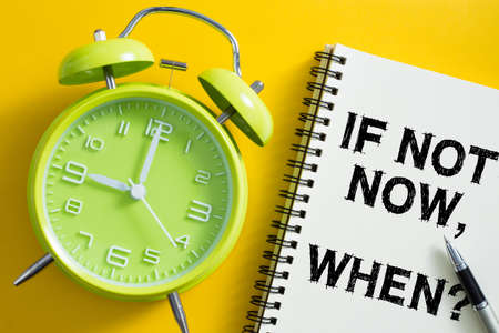 If Not Now When concept with clock aside.の写真素材