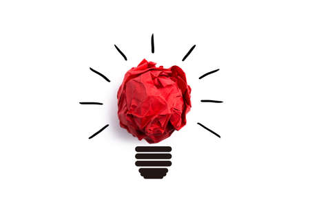 Creative idea and innovation concept with paper ball.の写真素材