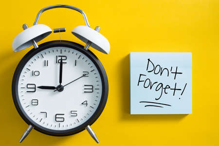 Don't Forget notice reminder words graphic concept.の写真素材