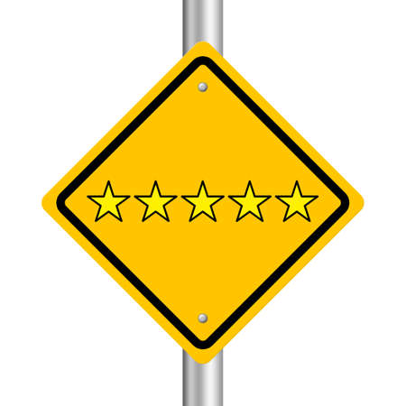 Five stars for review, increase rating or ranking, evaluation and classification concept.の写真素材