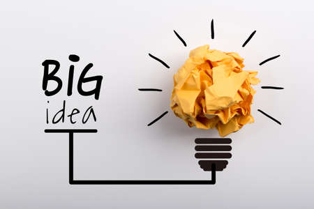 Big idea and innovation concept with paper ball.の写真素材