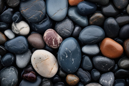 Pebble stones background. Colorful pebbles background.の素材