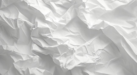White creased crumpled paper background grunge texture backdrop.の素材