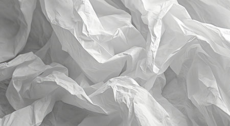 White crumpled fabric texture background. Close up of crumpled white fabric texture backgroundの素材