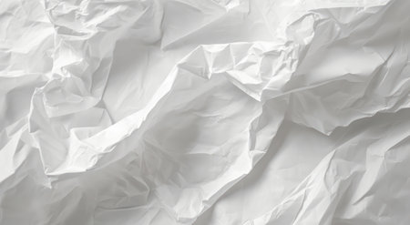 White crumpled paper texture background close up. Crumpled paper background.の素材