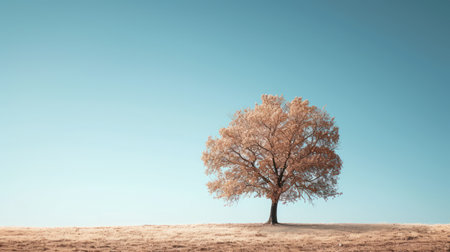 Lonely tree on the meadow. Autumn season concept.の素材