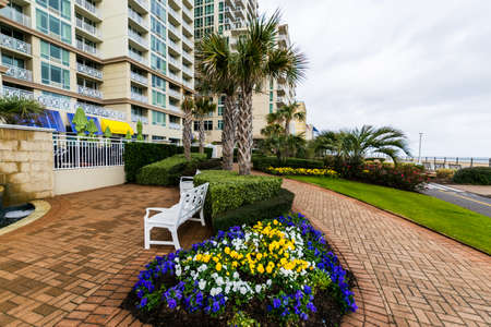 Buildings at Virginia Beach, Virginia during a Warm Fall Dayのeditorial素材
