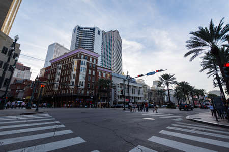 Canal Street in Downtown New Orleans, Louisianaのeditorial素材