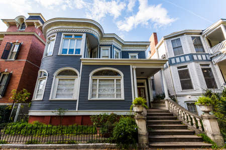 A Warm day at Forsyth Park in Savannah, Georgia Shaded by Magnolia Treesのeditorial素材