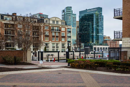 Downtown Federal Hill Baltimore, Maryland during Winterのeditorial素材
