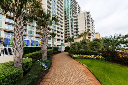 Buildings at Virginia Beach, Virginia during a Warm Fall Dayのeditorial素材
