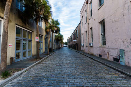 Historic Downtown Charleston South Carolina on a Warm Dayのeditorial素材