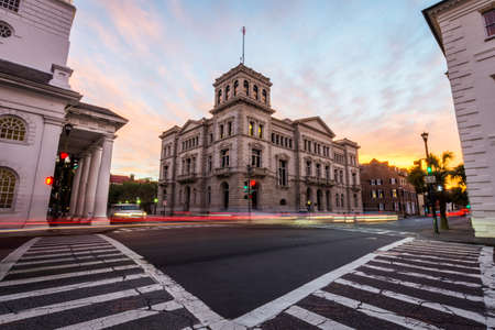 Historic Downtown Charleston South Carolina at Nightのeditorial素材