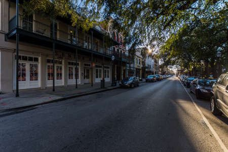 Historic Downtown Mobile, Alabama during a Warm Dayのeditorial素材