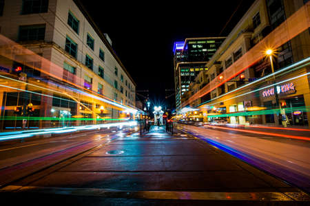 Norfolk, Virginia during a Warm Fall Nightのeditorial素材