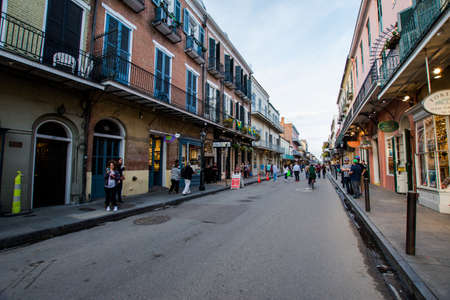 Royal Street in Downtown New Orleans, Louisiana French Quartersのeditorial素材