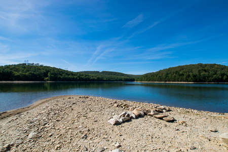Overlooking Long Pine Reservoir in Michaux State Forest, Pennsylvania During Summerの写真素材
