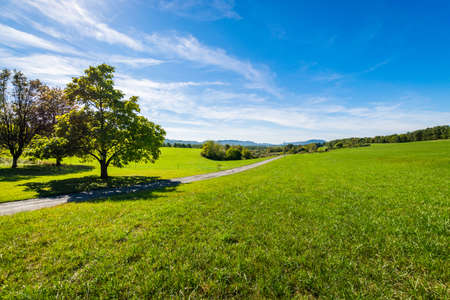 Lush Farmland Roads Flowing Around Raystown Lake, in Pennsylvaniaの写真素材