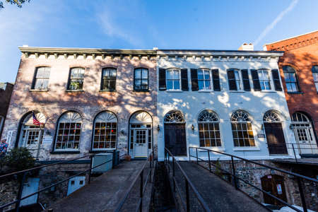 River Street in Savannah, Georgia on a Warm Dayのeditorial素材