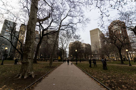 Rittenhouse Square during Winter in Philadelphia, Pennsylvaniaのeditorial素材