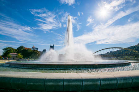Summer Landscape of Point State Park Fountain in Pittsburgh, Pennsylvaniaの写真素材