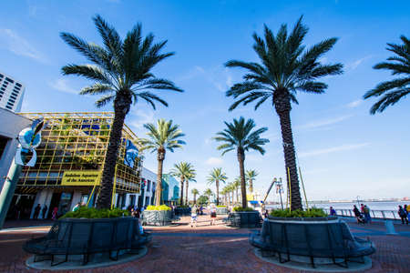 Woldenberg Park New Orleans, Louisianaのeditorial素材