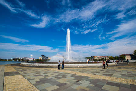 Summer Landscape of Point State Park Fountain in Pittsburgh, Pennsylvaniaのeditorial素材