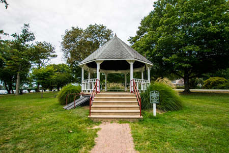 Warm Cloudy day in Havre De Grace, Maryland on the Board Walkの写真素材