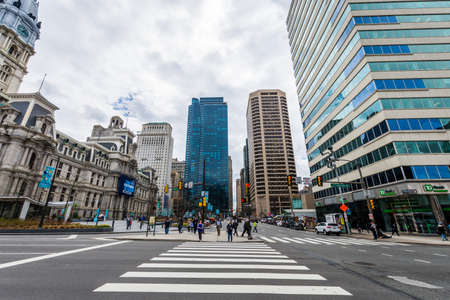 buildings in center city philadelphia, pennsylvania during springのeditorial素材