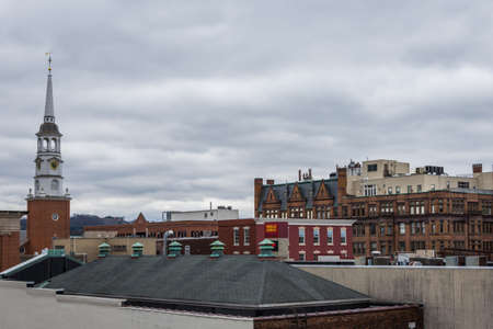 Aerial of downtown historic york, pennsylvania in springのeditorial素材