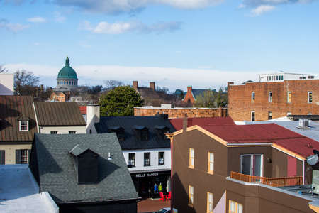 Aerial ofDowntown Historic District of Annapolis, Marylandの写真素材