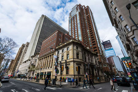 buildings in Center City in philadelphia pennsylvania during springのeditorial素材